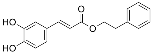 The chemical structure of caffeic acid phenethyl ester