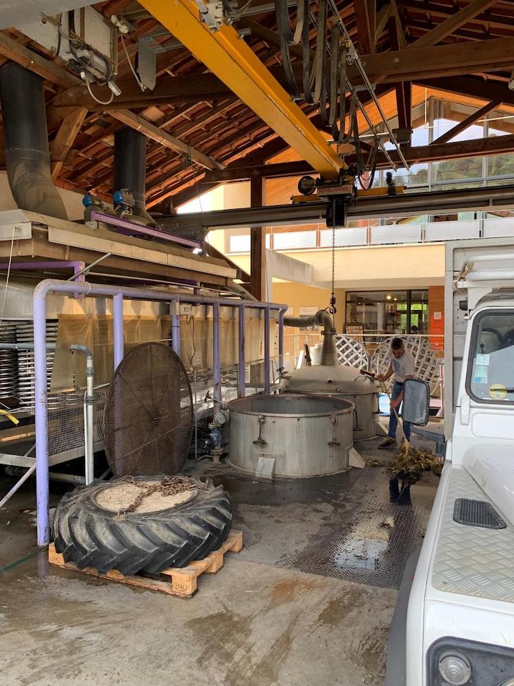 A small lavender distillery in operation.